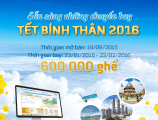 Vietnam Airlines mở bán 600.000 vé máy bay tết 2016