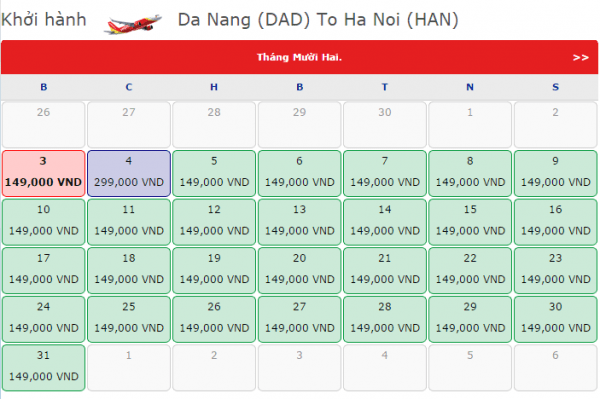 Vé máy bay đi Hà Nội chỉ từ 149,000 đồng