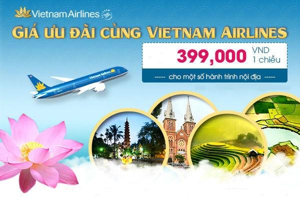 Vietnam Airlines tung vé máy bay giá rẻ chỉ 399000 đồng