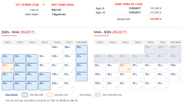 Vé máy bay giá rẻ đi Nha Trang tháng 9
