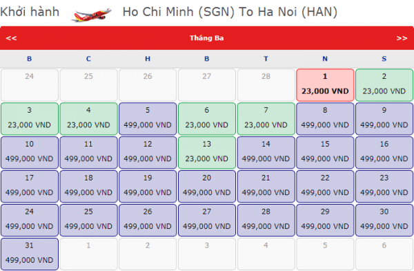 Vé máy bay đi Hà Nội chỉ từ 23k