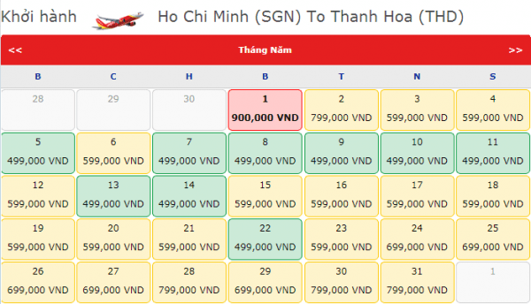 Vé máy bay đi Thanh Hóa giá chỉ từ 499k