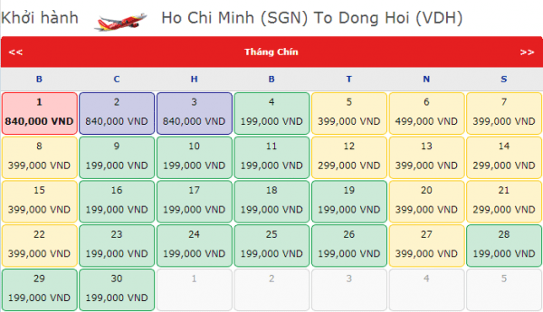 Vé máy bay đi Đồng Hới giá chỉ từ 199k