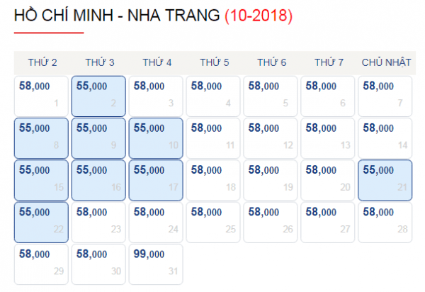 Vé máy bay đi Nha Trang chỉ từ 55k