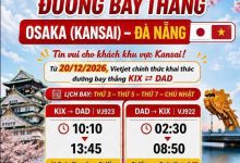 Vietjet mở bán đường bay Đà Nẵng – Osaka